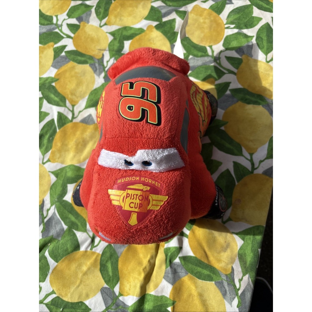 Disney Pixar Cars Lightning McQueen Pillow Pet Plush Fold Up Toy Red Medium